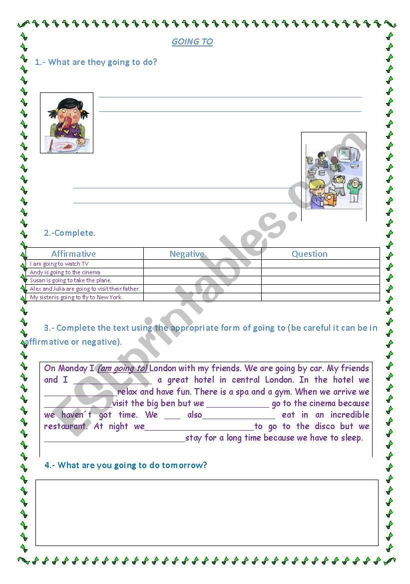 GOING TO worksheet