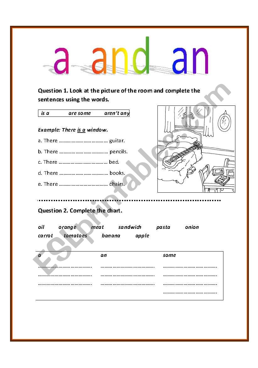 using a and an worksheet