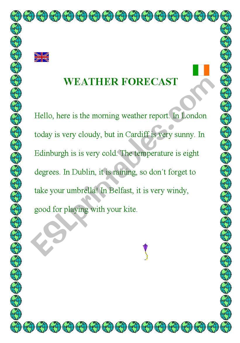 Weather forecast - ESL worksheet by lorchina