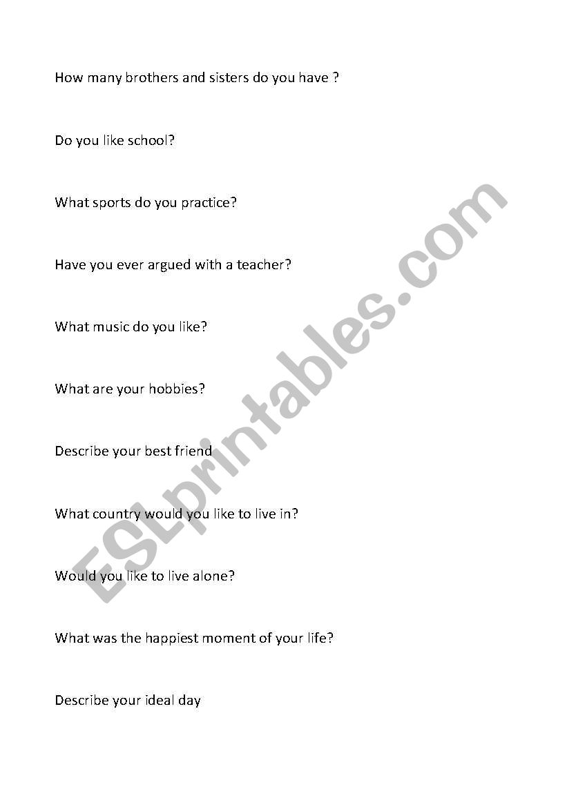 first lesson teenagers  worksheet