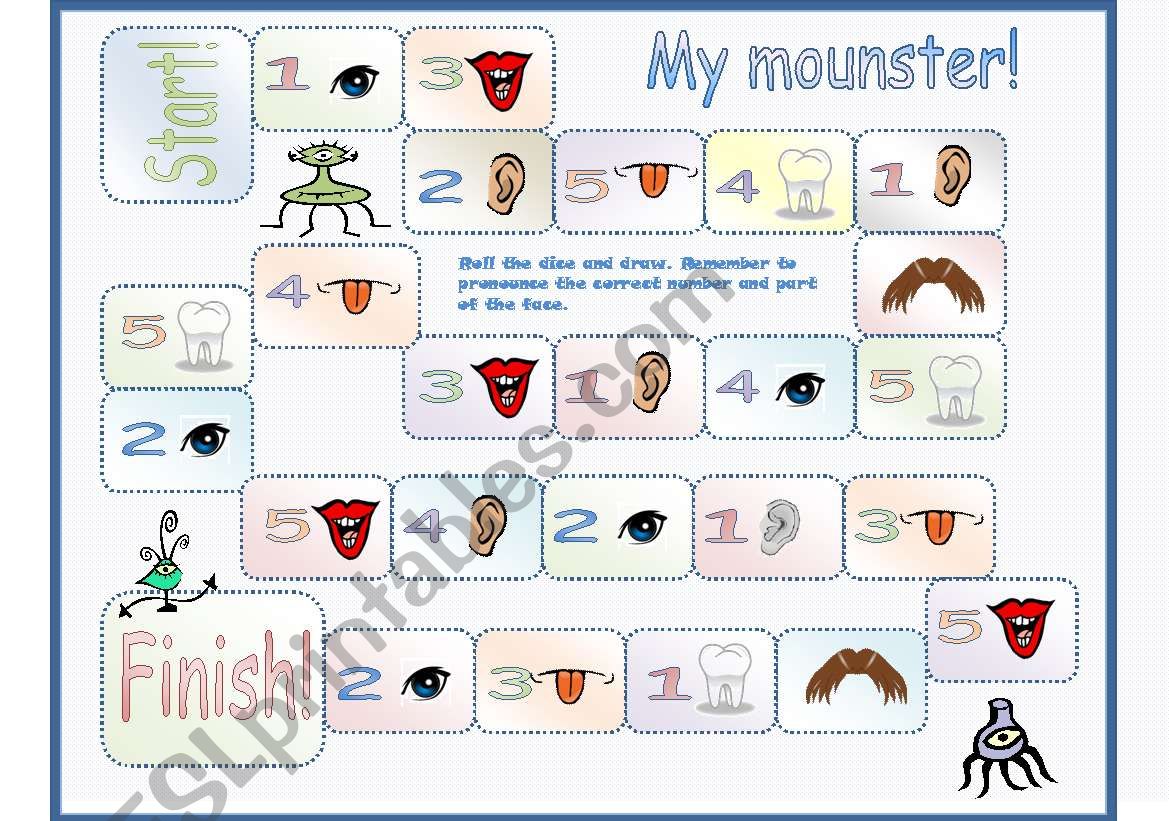My mounster! (a game) worksheet