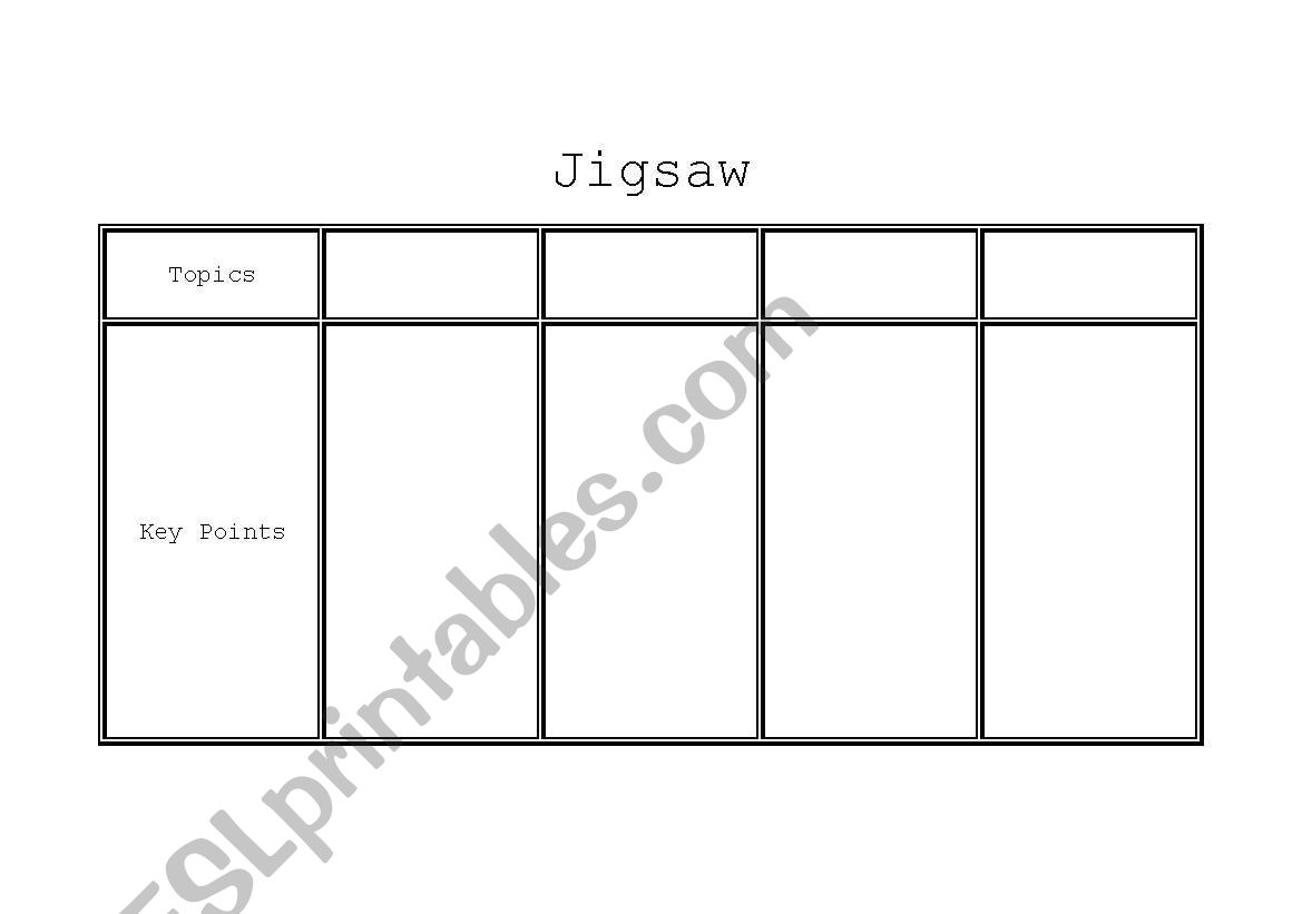 jigsaw worksheet