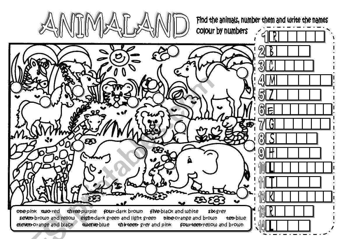 ANIMALAND worksheet