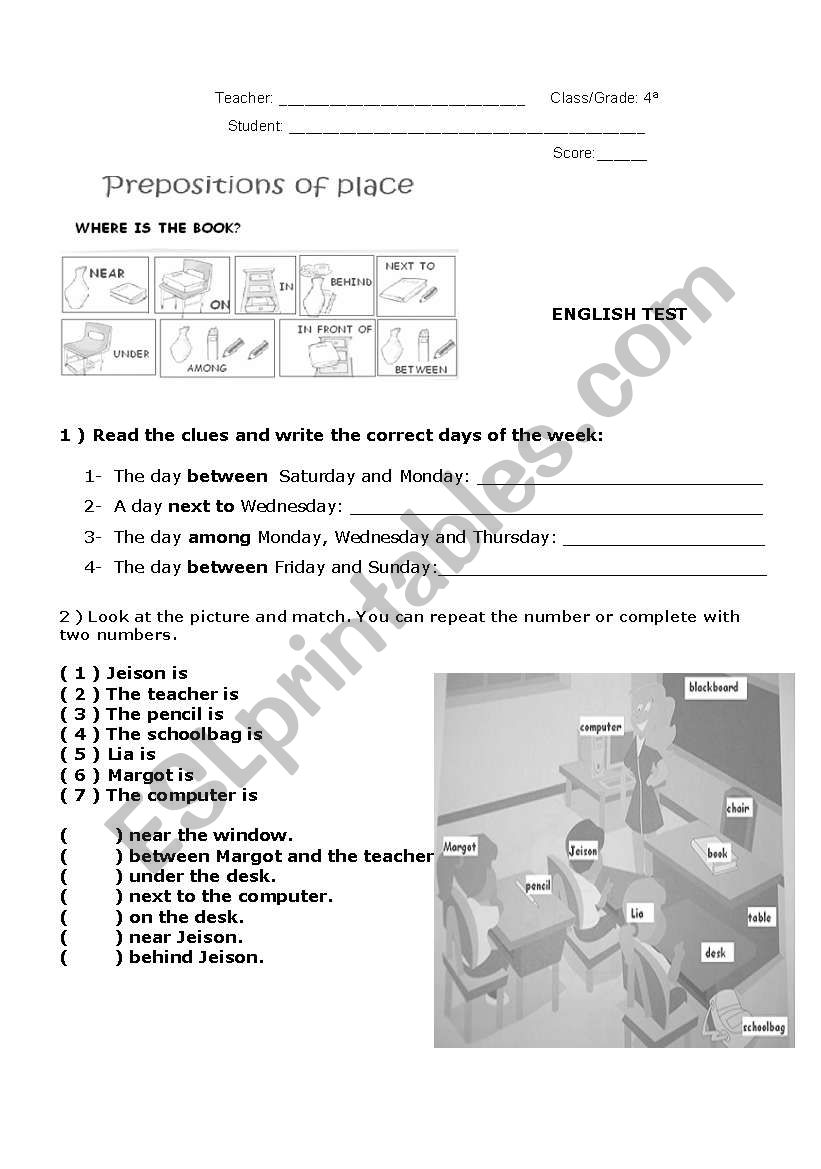 ENGLISH TEST worksheet