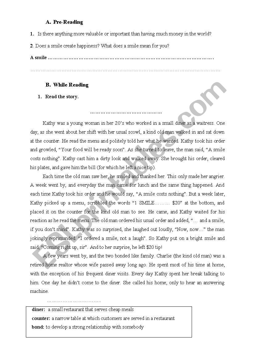 good reading activity worksheet