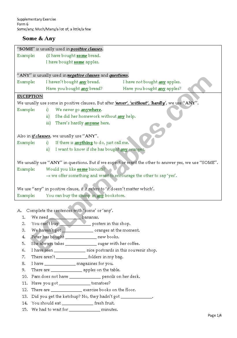 quantitifier worksheet