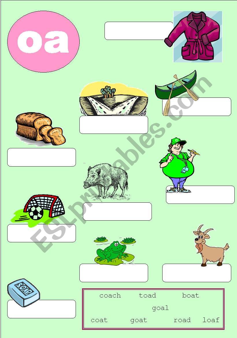 Phonics 2 - oa worksheet