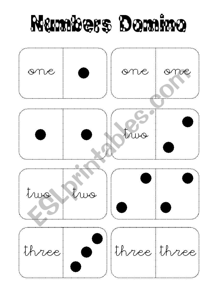 Numbers domino worksheet