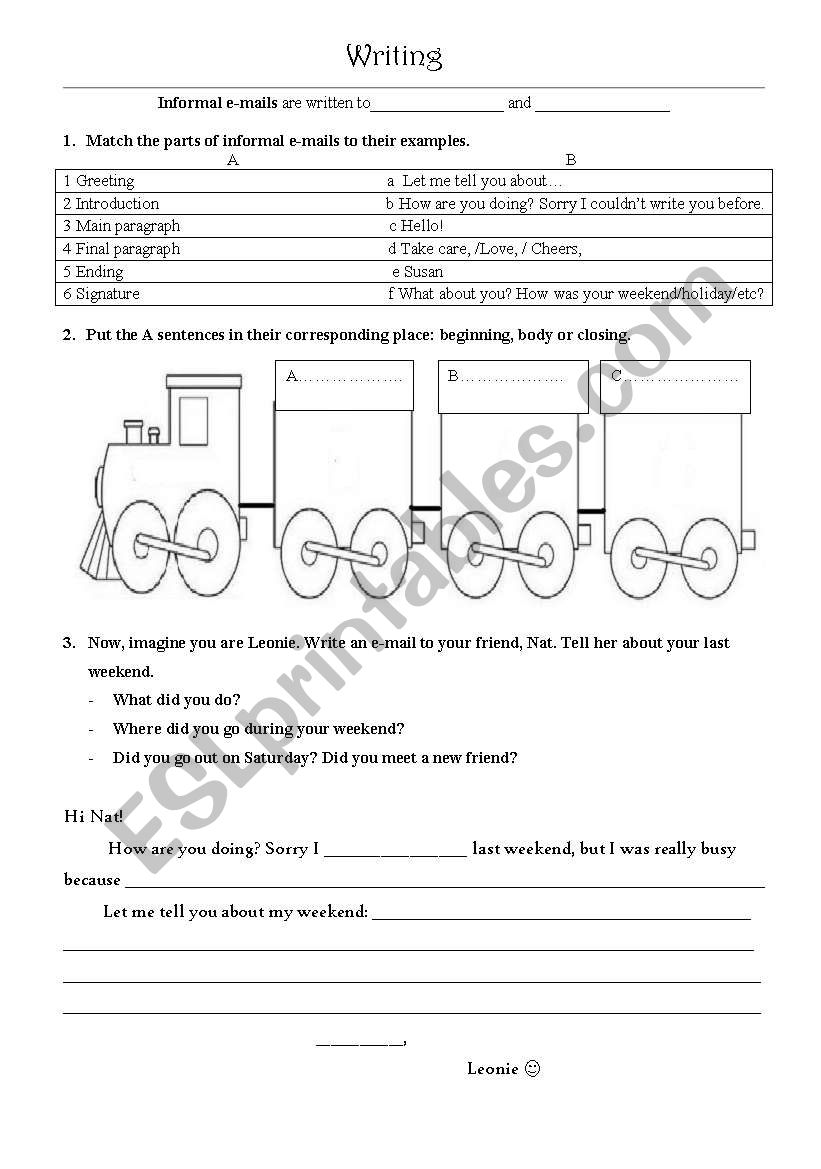 Writing - ESL worksheet by Ceciliab77