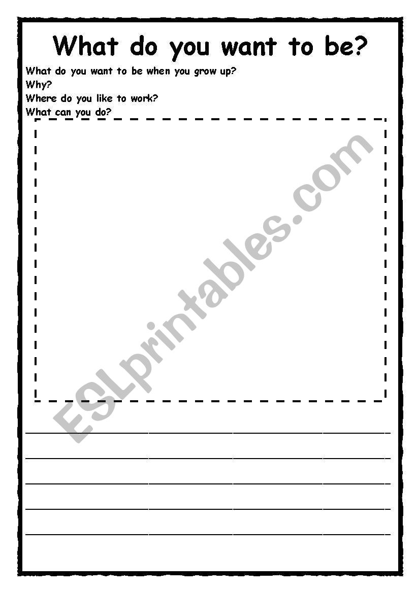 What do you want to be when you grow up? - ESL worksheet by Intended For When I Grow Up Worksheet