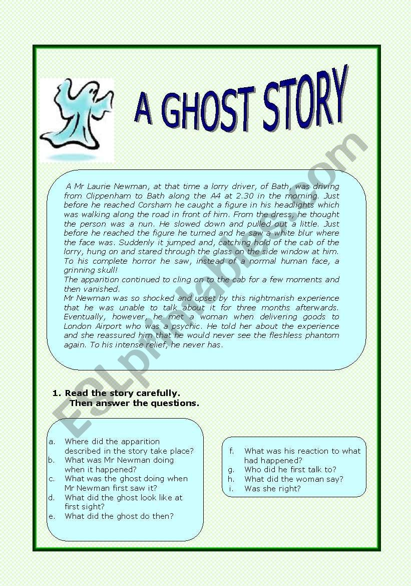  A GHOST STORY worksheet