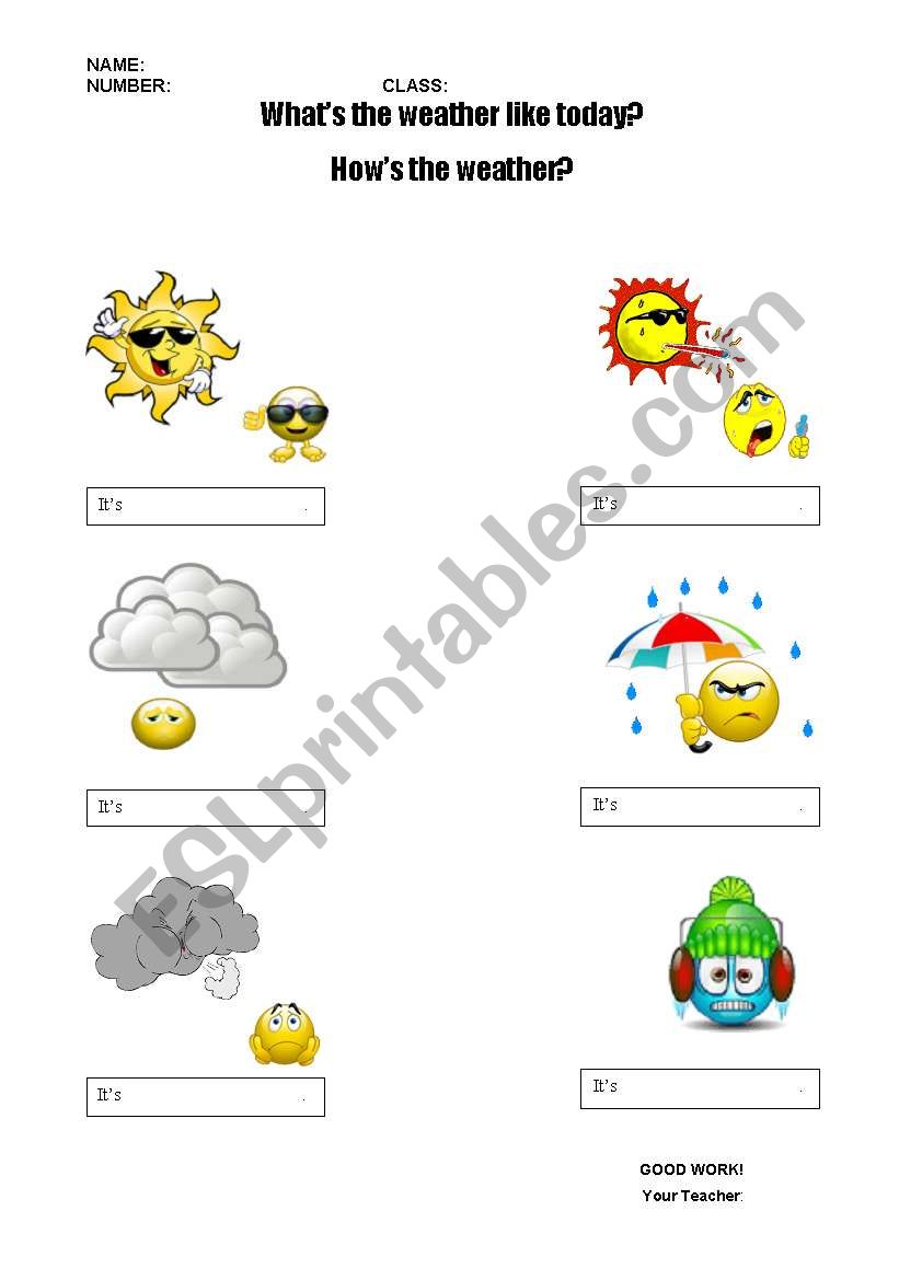 Whats the weather like? worksheet