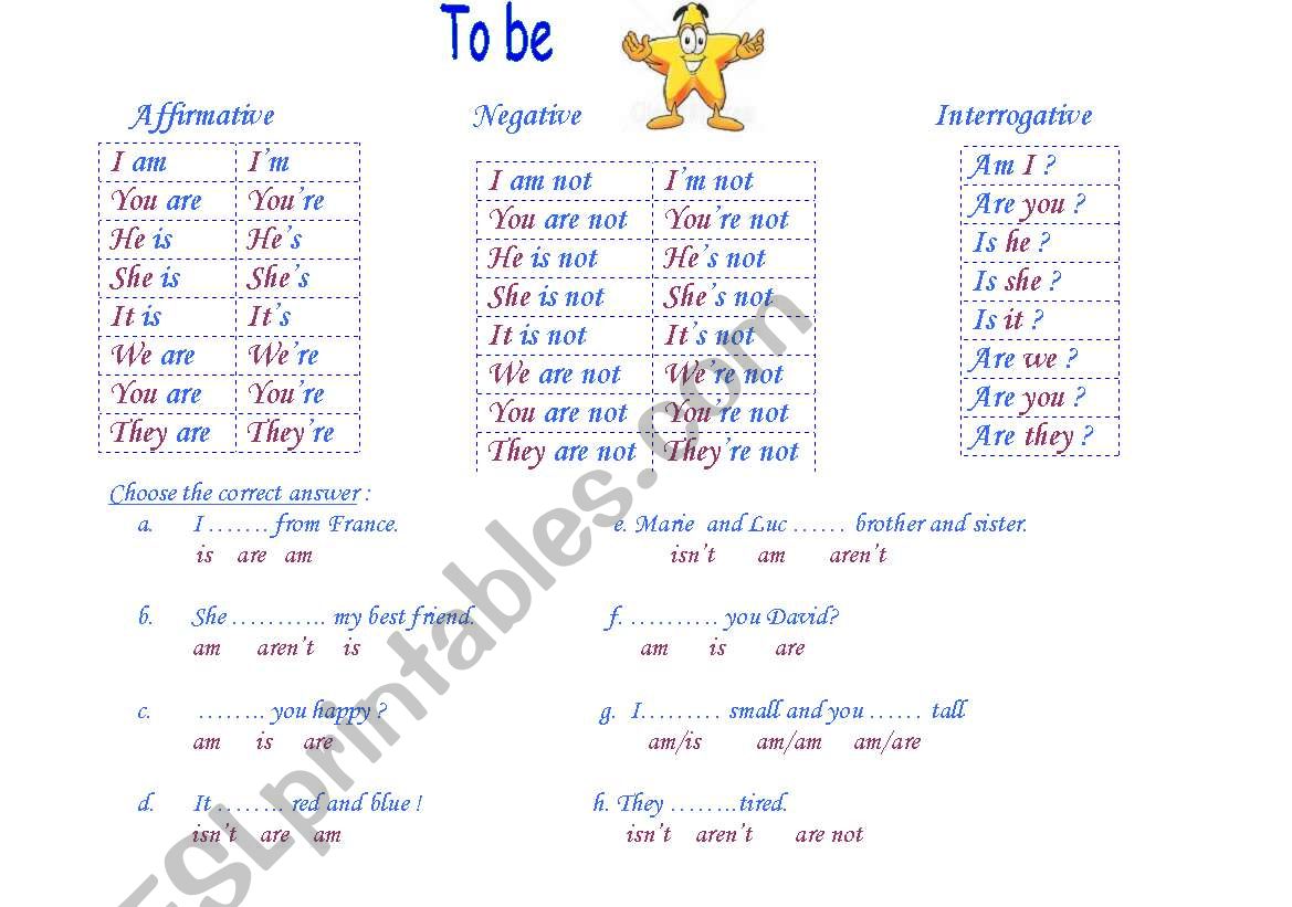 To be worksheet