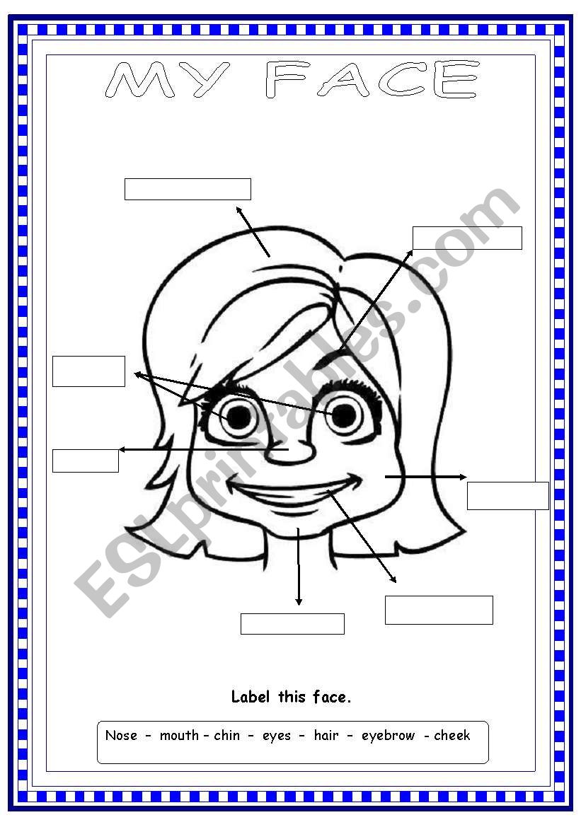 MY FACE worksheet