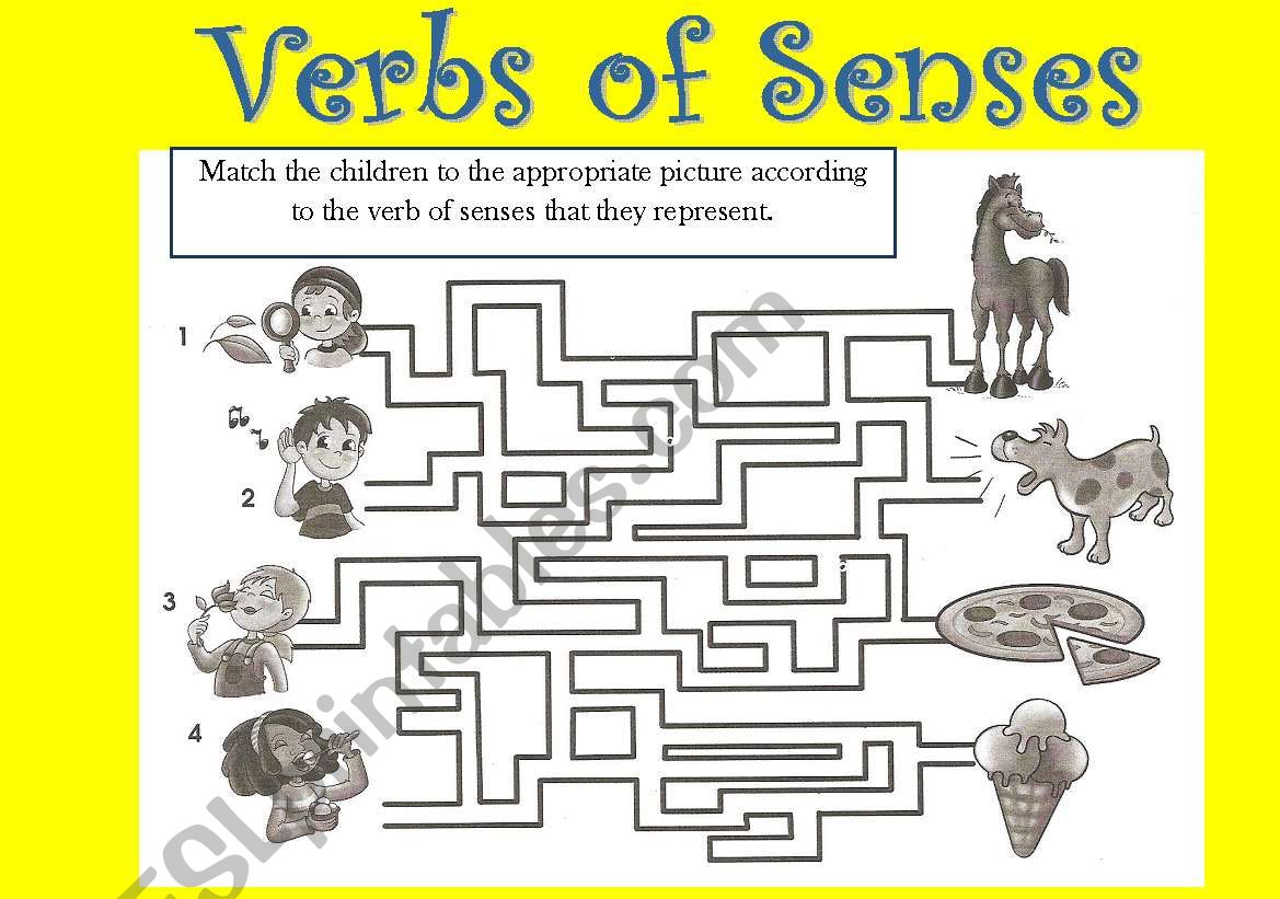 Verbs of senses worksheet