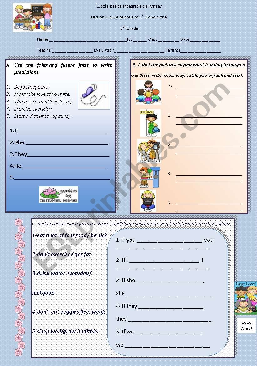 Test on Future tense and 1st Conditional