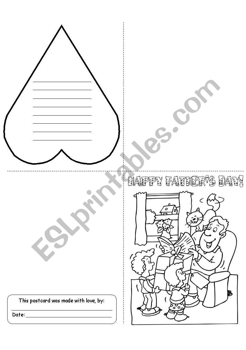Fathers Day Card (1/3) worksheet