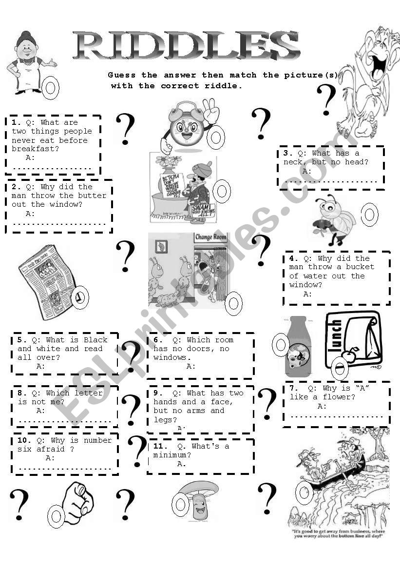 RIDDLES worksheet