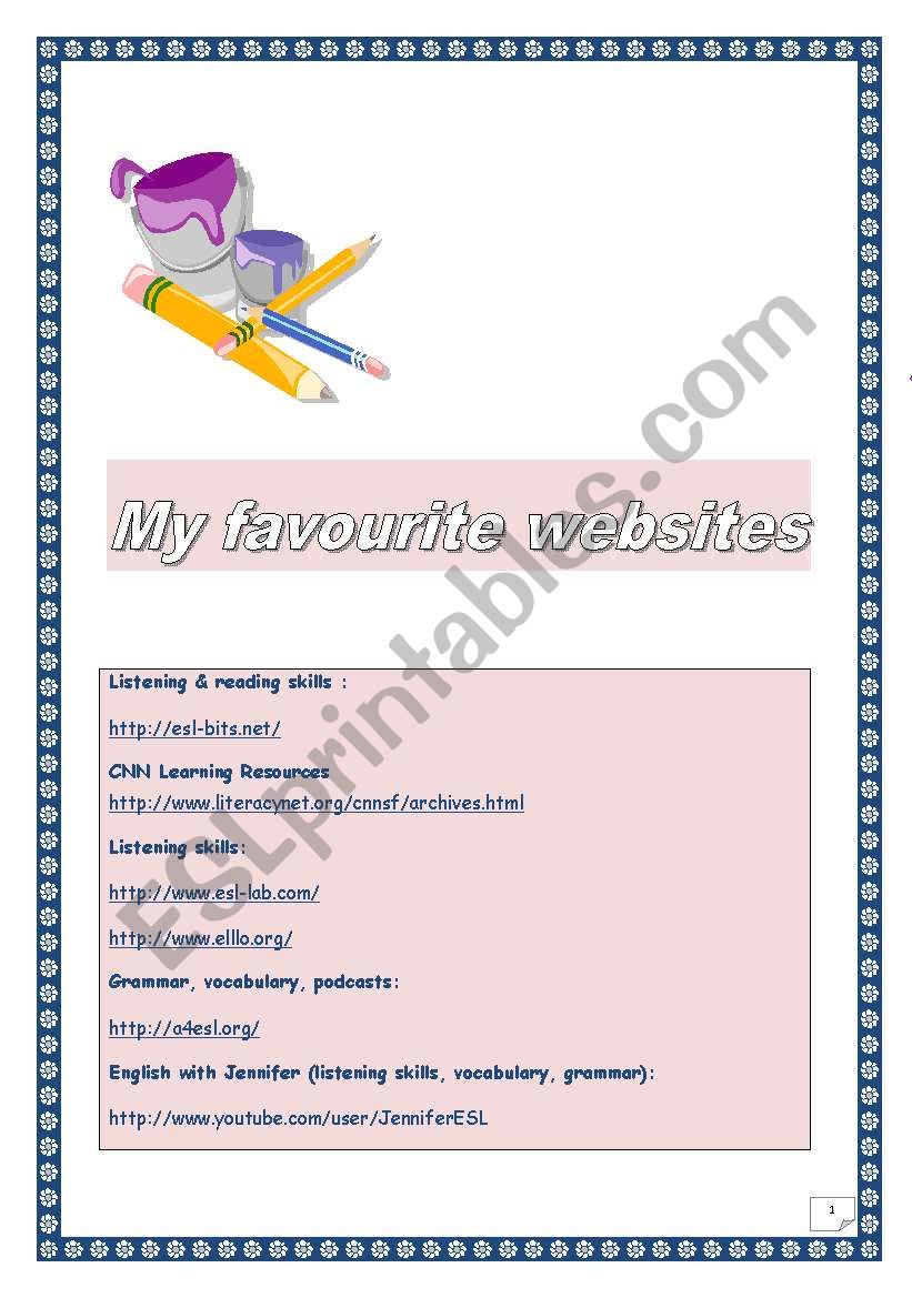 My favourite websites (For LAB CLASSES)