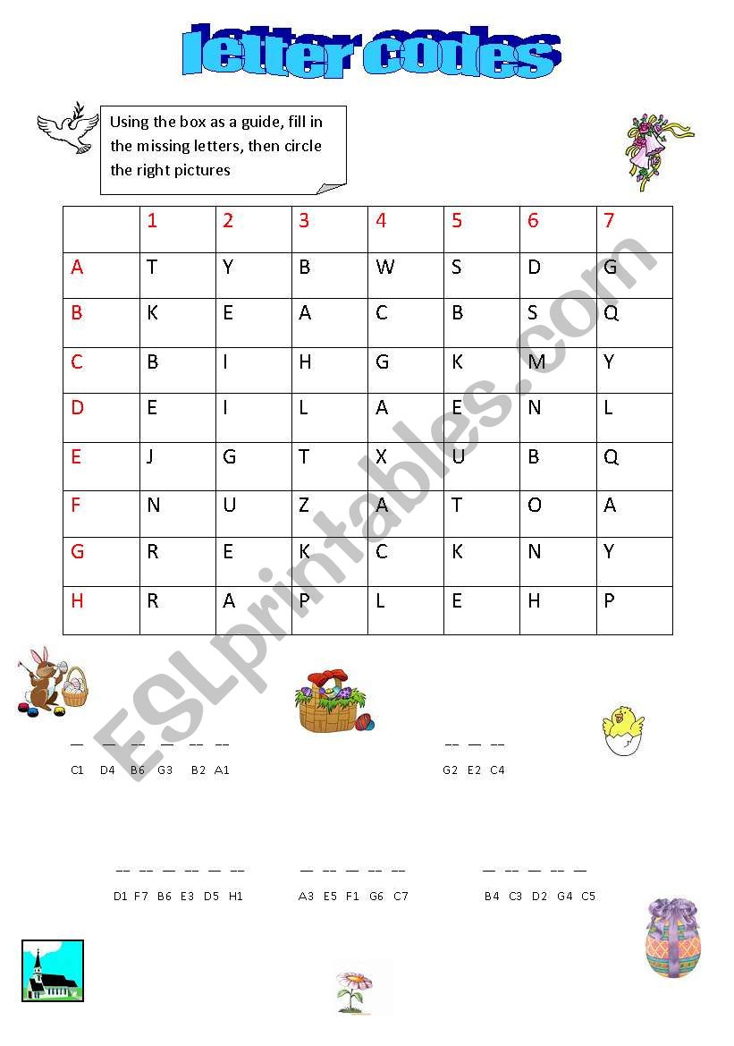 LETTER   CODES worksheet