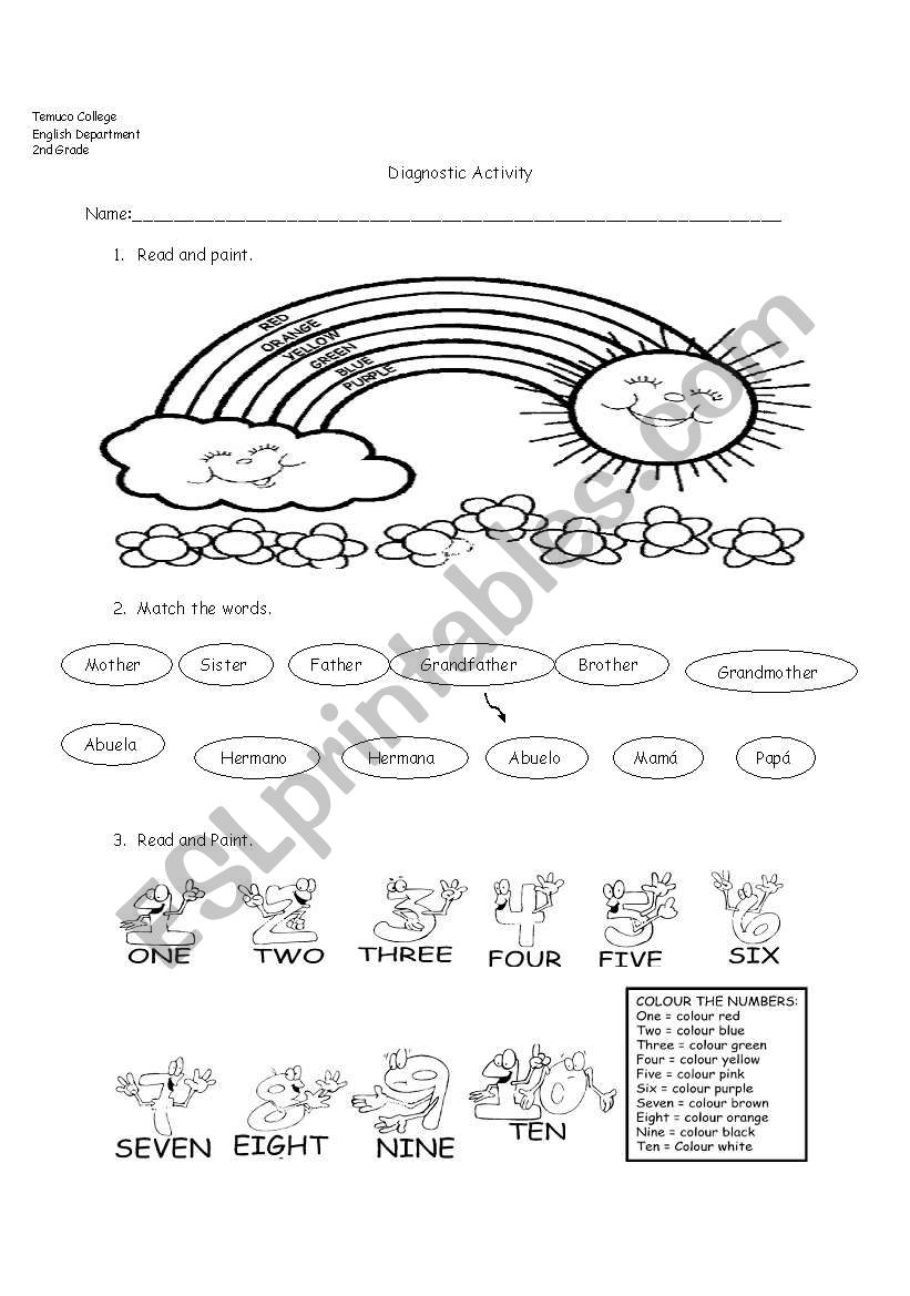 Colors worksheet