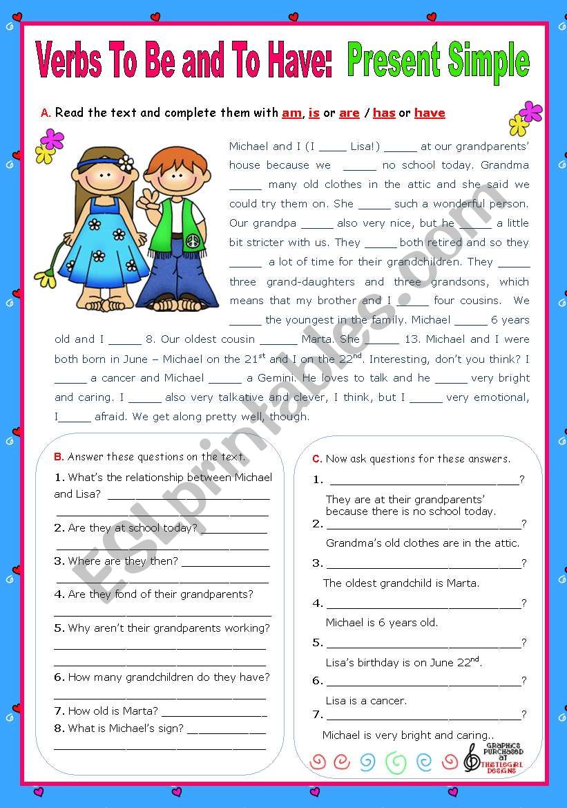 Verbs to be and to have - Simple Present - Affirmative, negative and Interrogative forms (4)