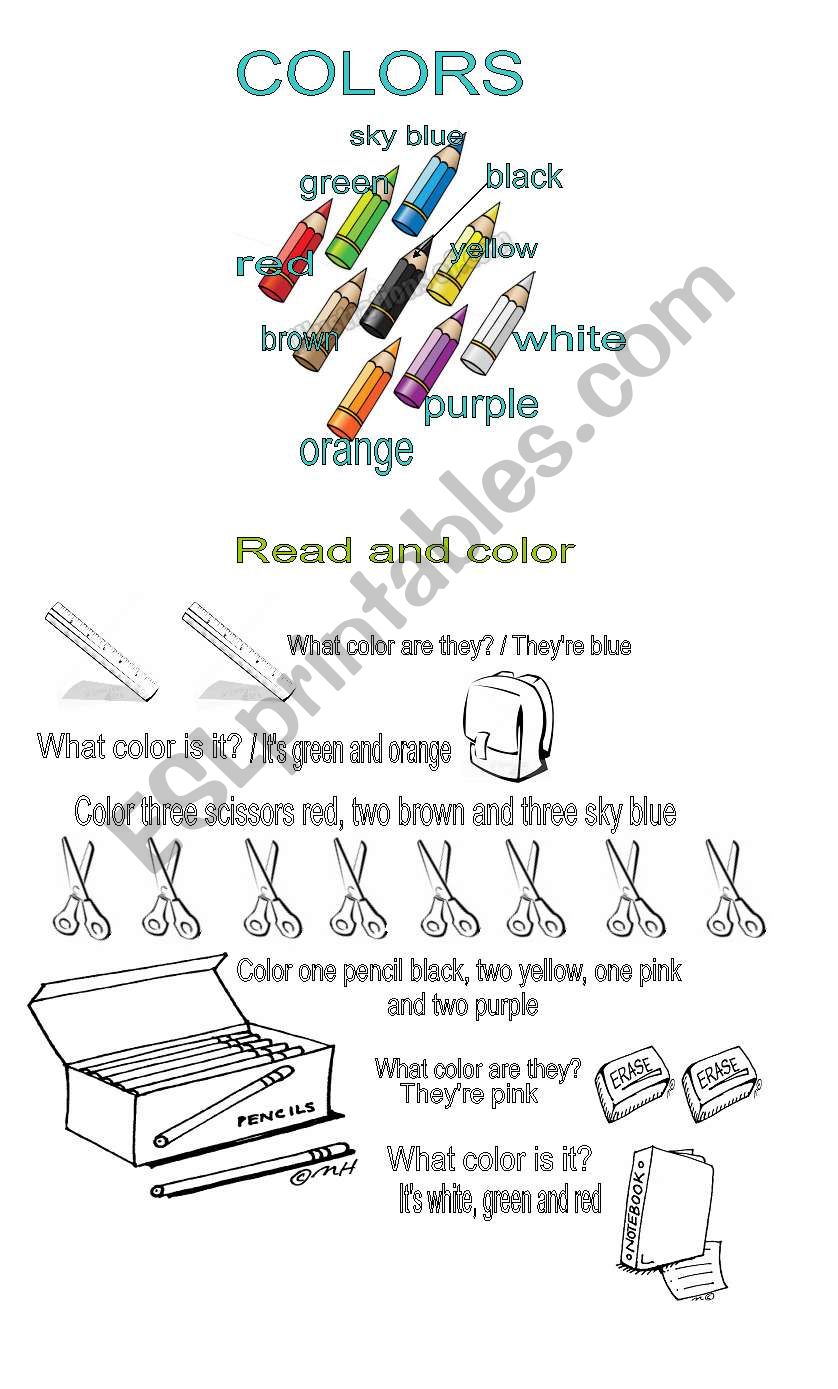 Read and color worksheet