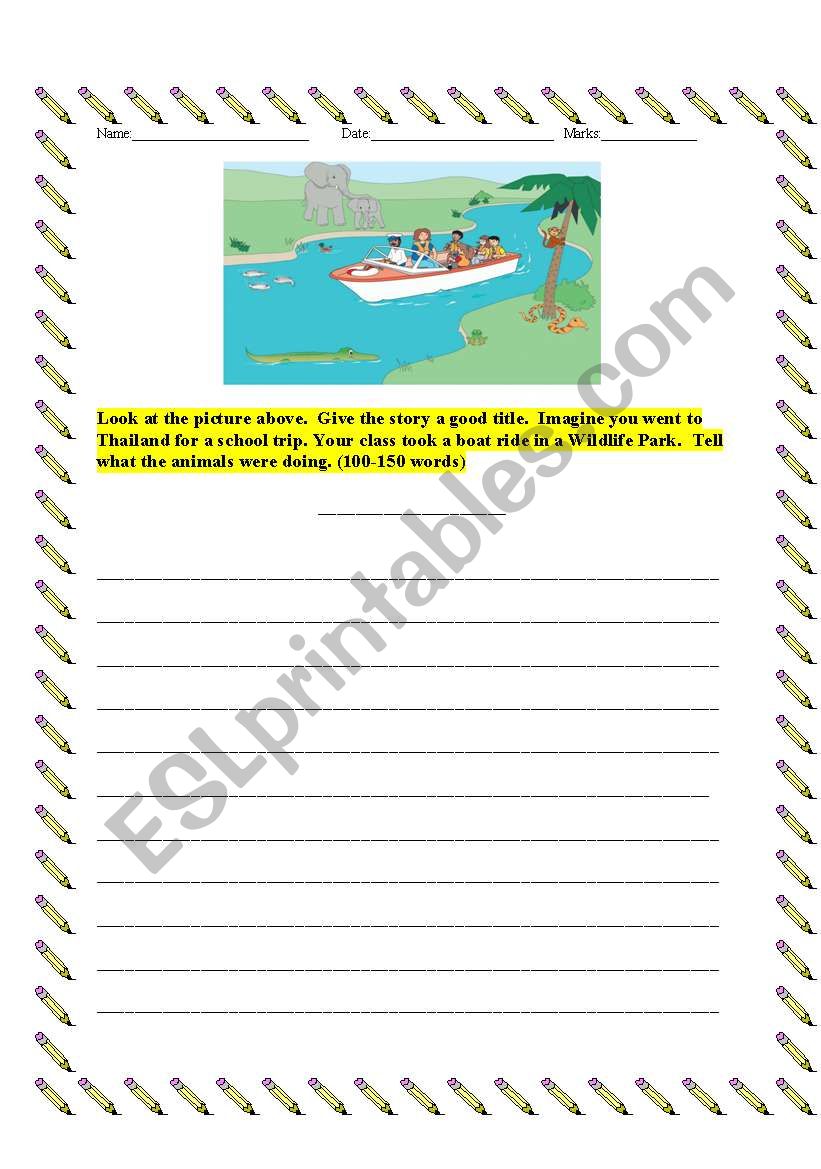 Writing-My Wild Trip worksheet