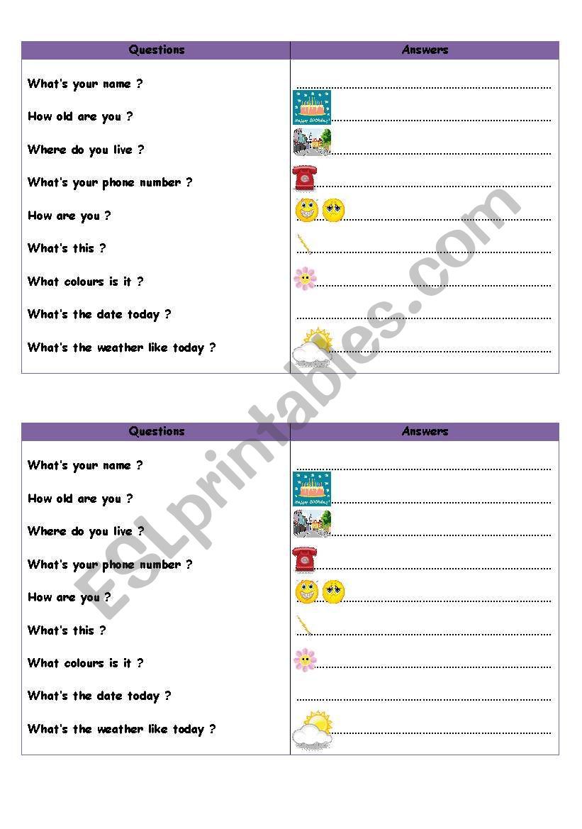 Questions and answers 1st level