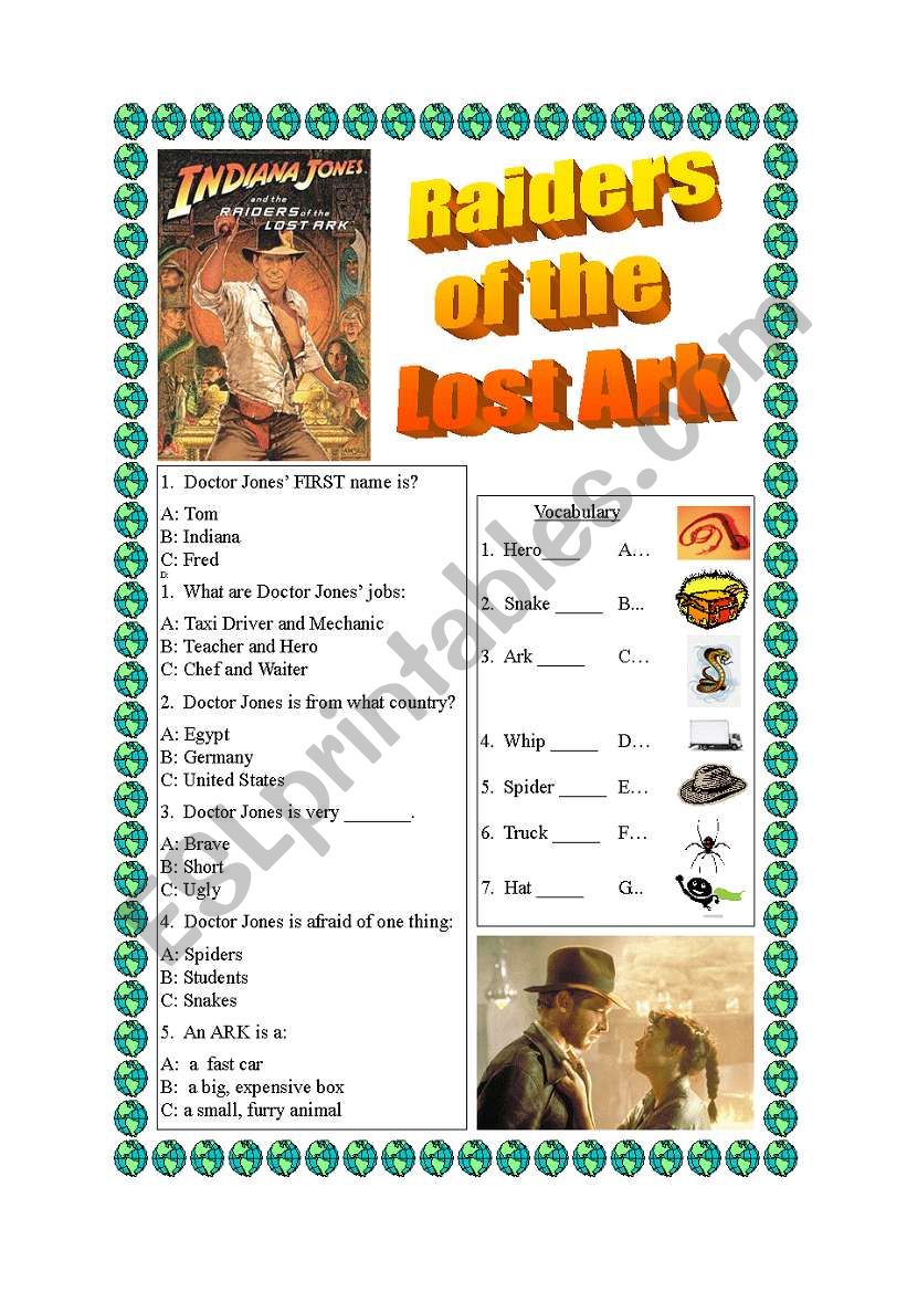 Raiders of the Lost Arc Worksheet