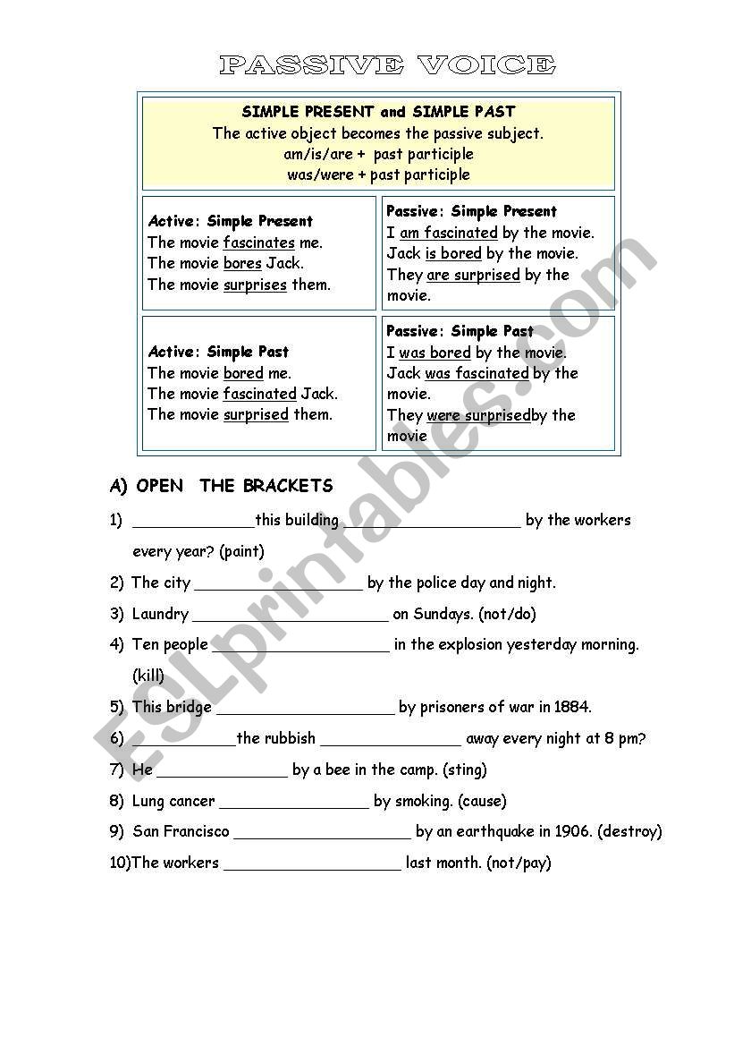 PASSIVE VOICE worksheet