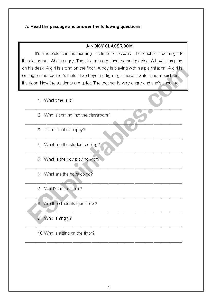 present continuous worksheet