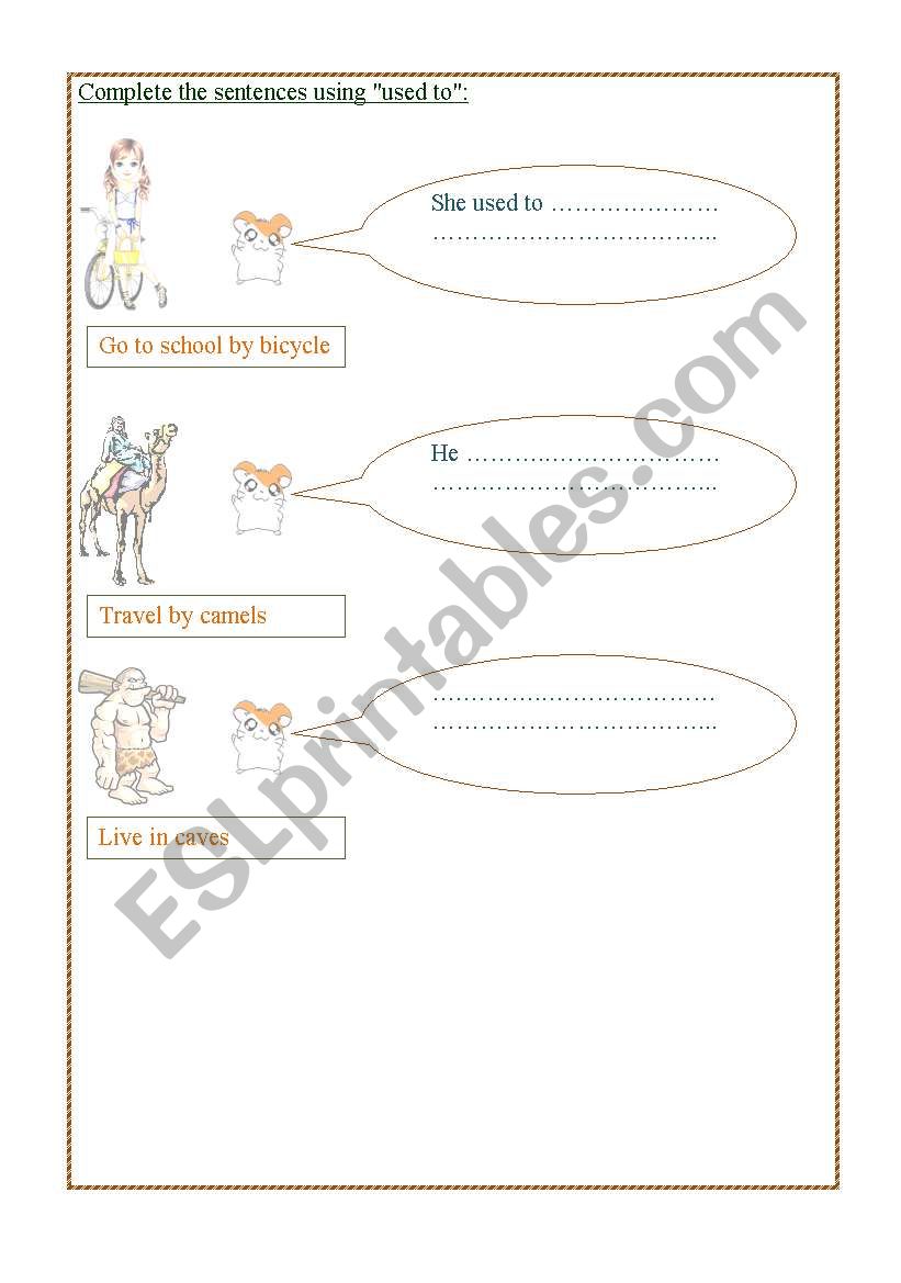 used to worksheet