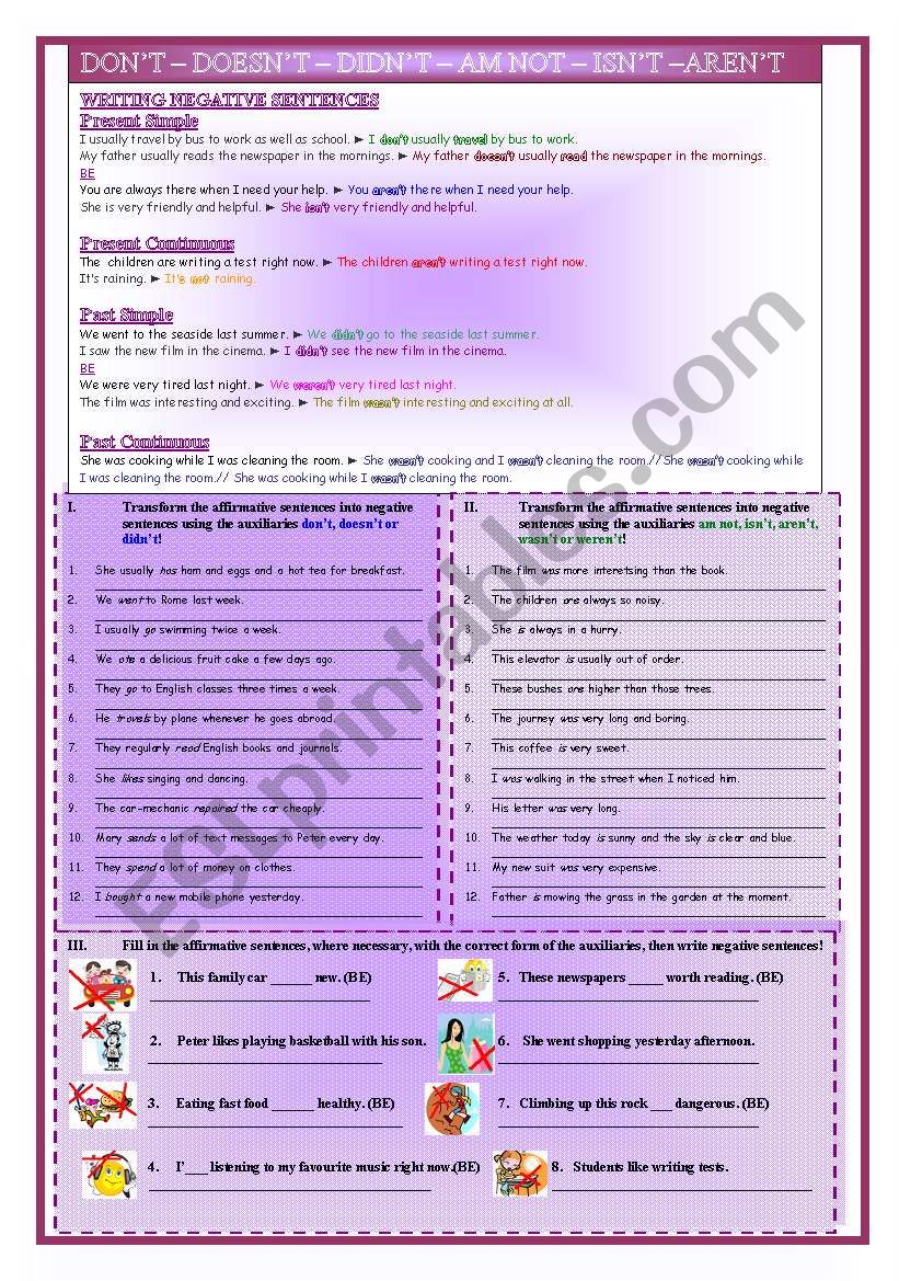 writing-negative-sentences-esl-worksheet-by-mokus19