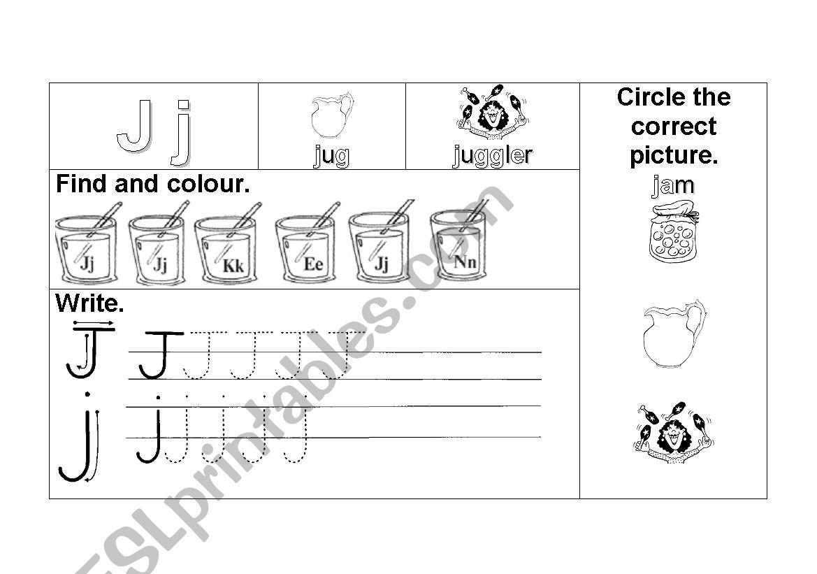 J j worksheet