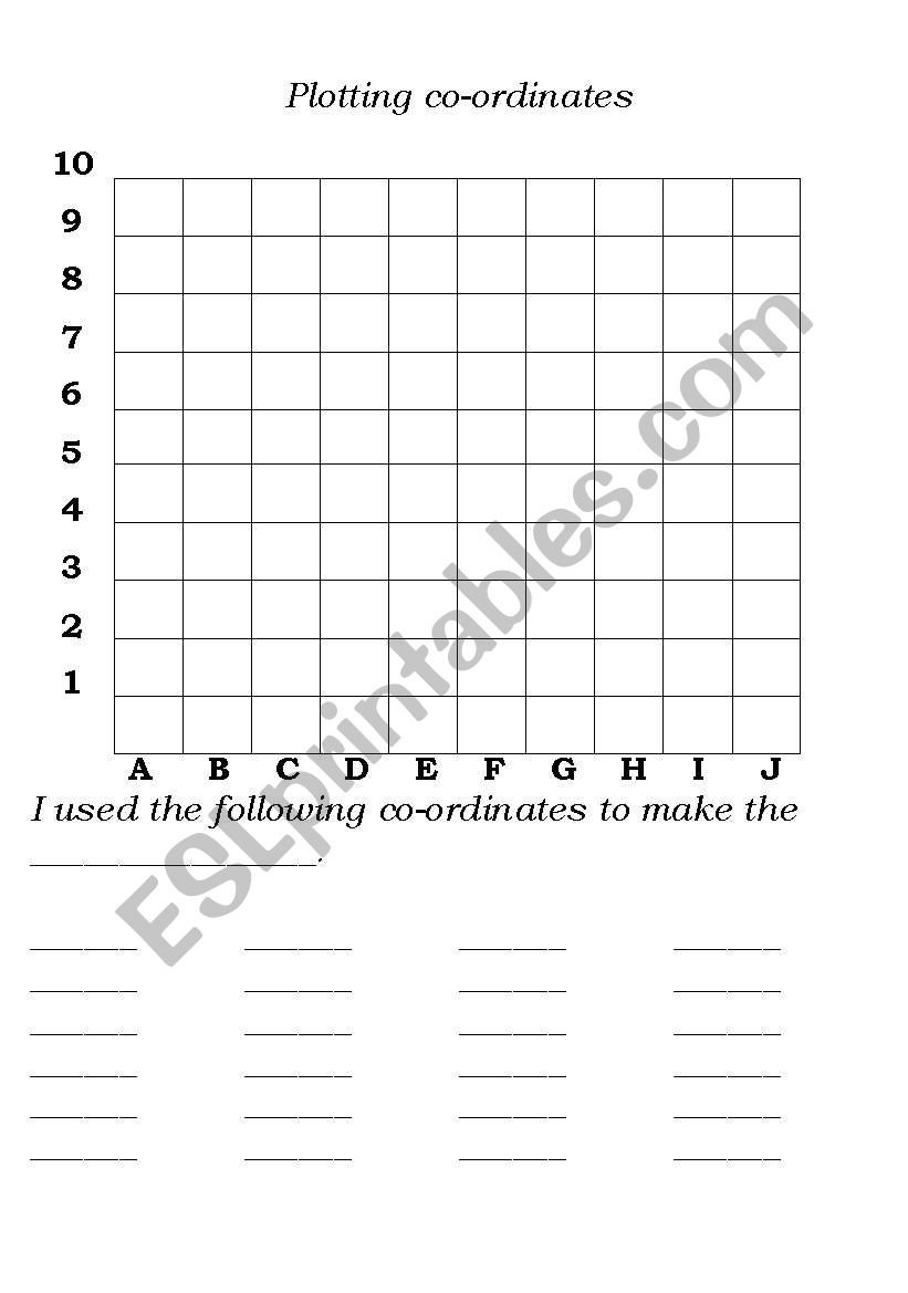 Plotting Co-ordinates worksheet