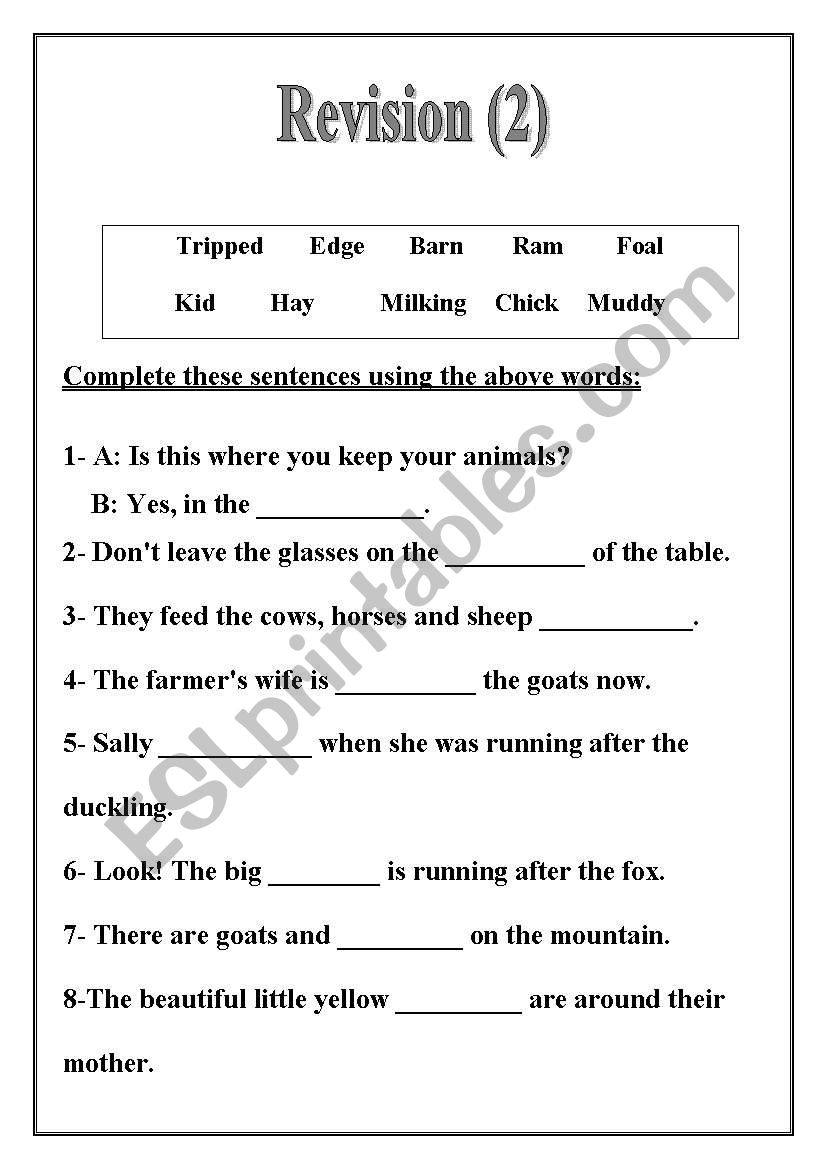 revision 2 worksheet