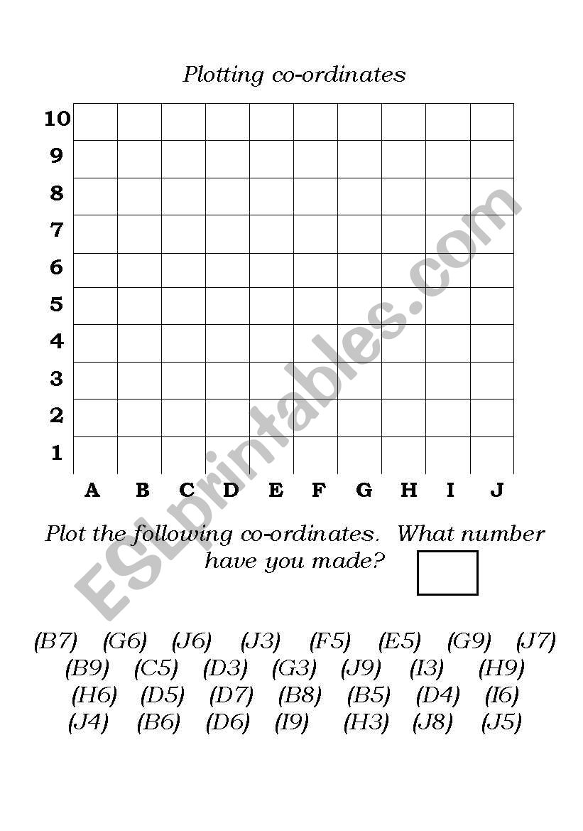 Plotting co-orinates 2 worksheet