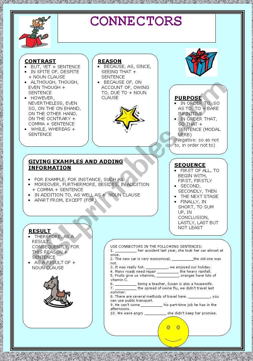 Connectors worksheet