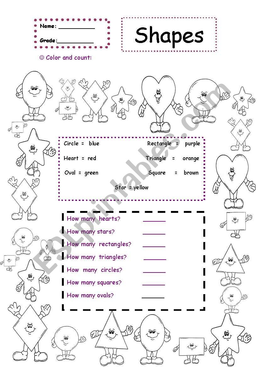 Color and Count the Shapes worksheet