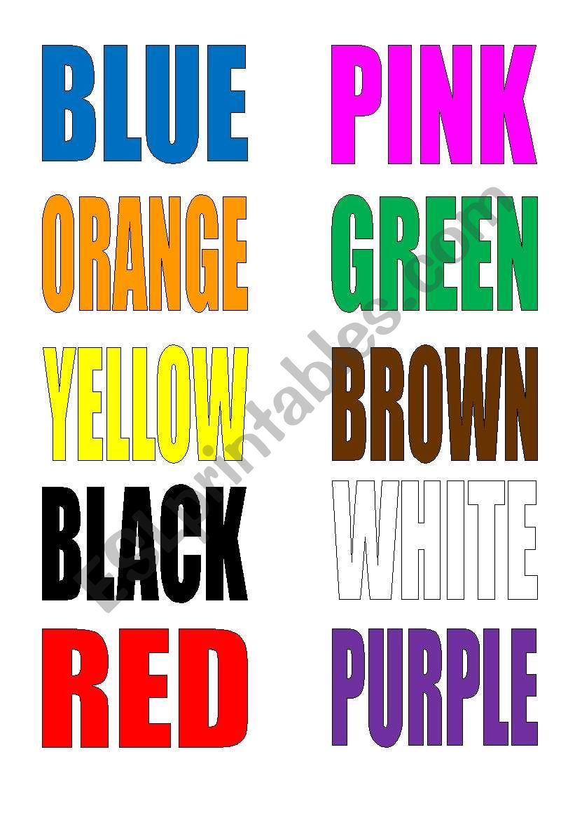 Numbers 1 to 20 and Colours worksheet
