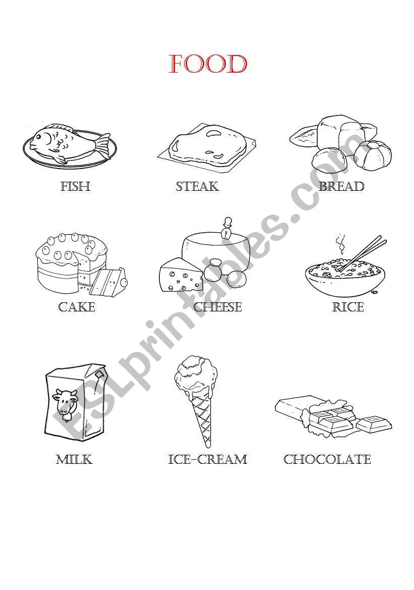 food worksheet