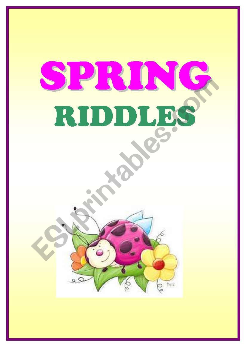 SPRING RIDDLES - elementary riddles and picture cards
