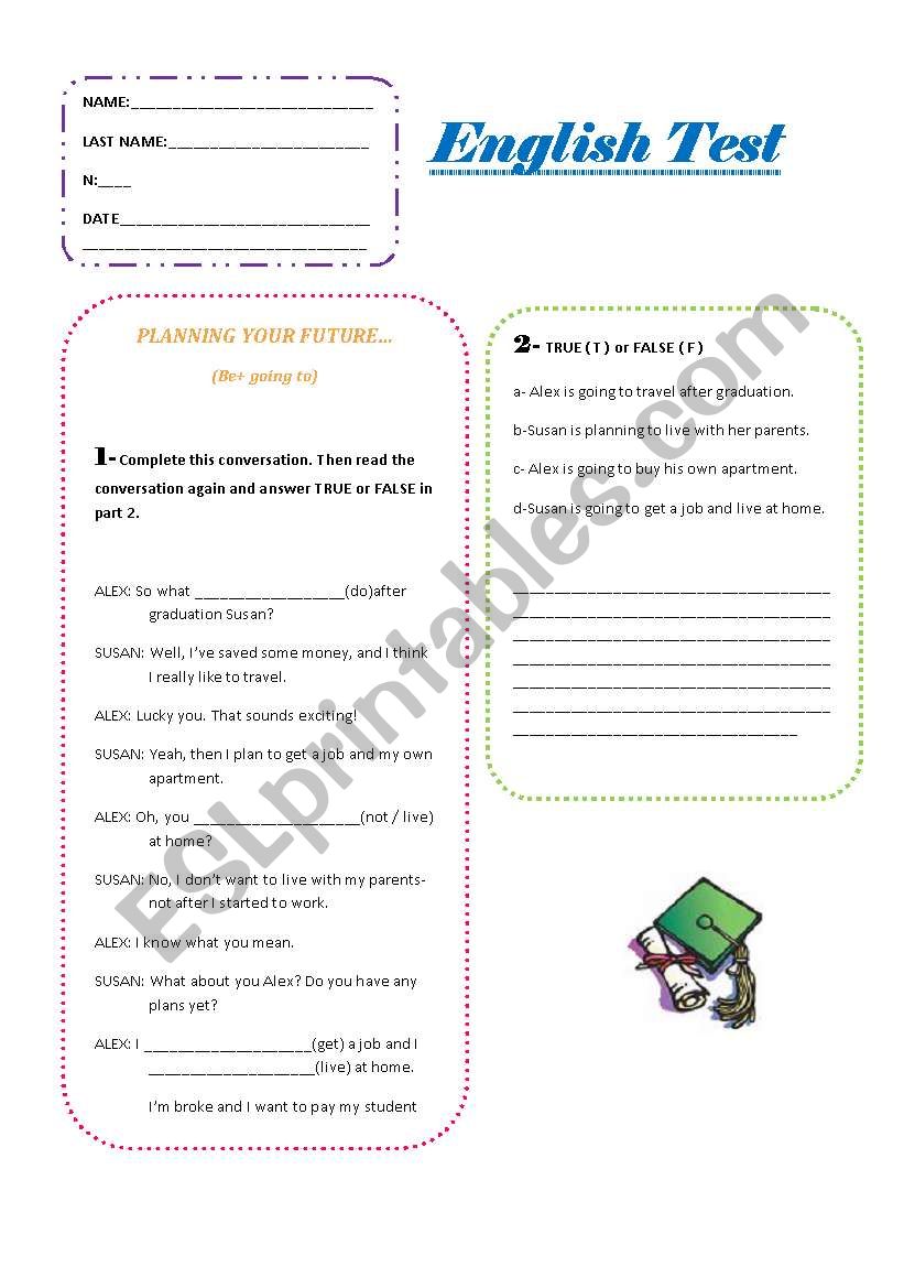 English Test worksheet