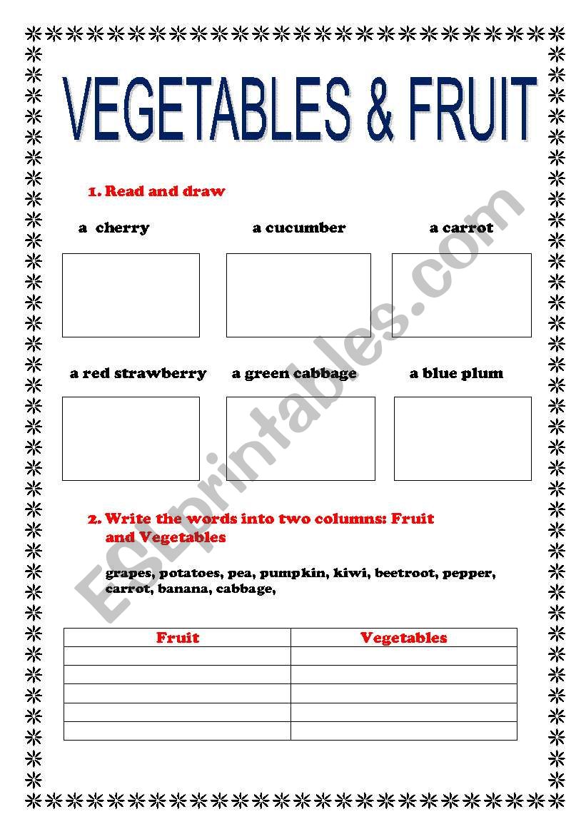 Vegetables & Fruit worksheet