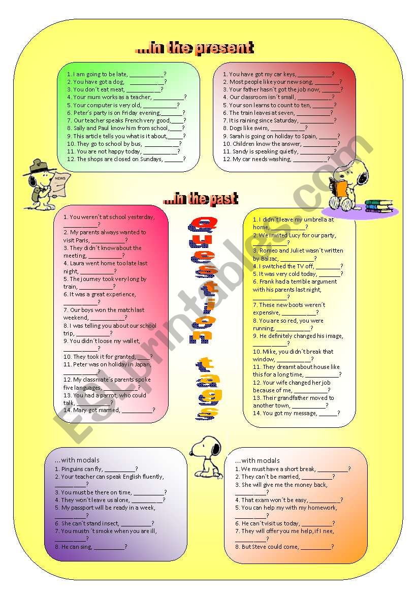 QUESTION TAGS worksheet