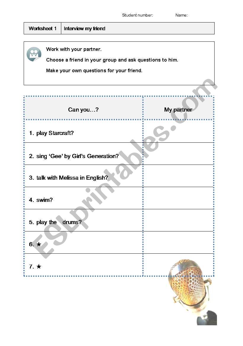 Can you, or Cant you? worksheet