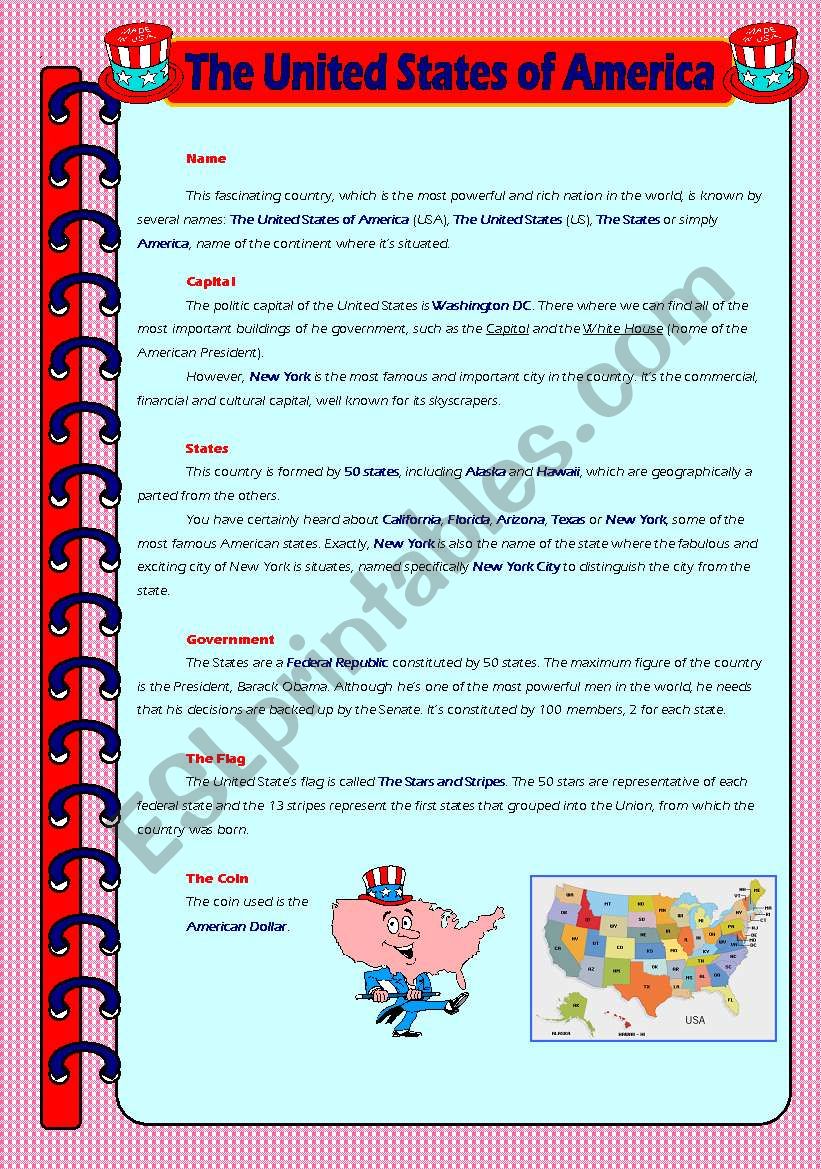 USA  worksheet