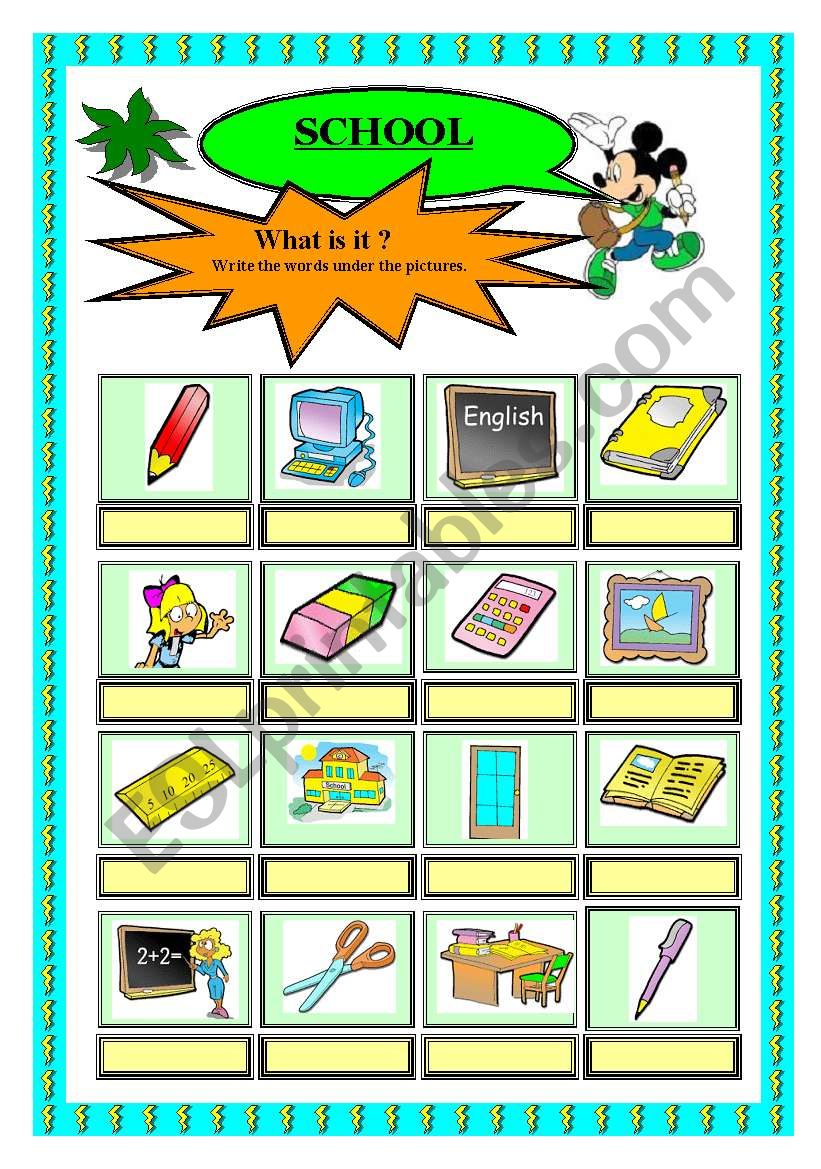 School - nouns  worksheet