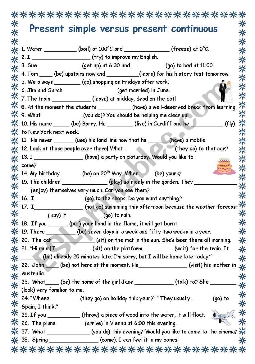 Present tense simple versus continuous